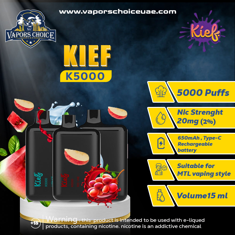 KIEF - K5000 (20mg) DISPOSABLE PODS 5000 PUFFS DUBAI UAE