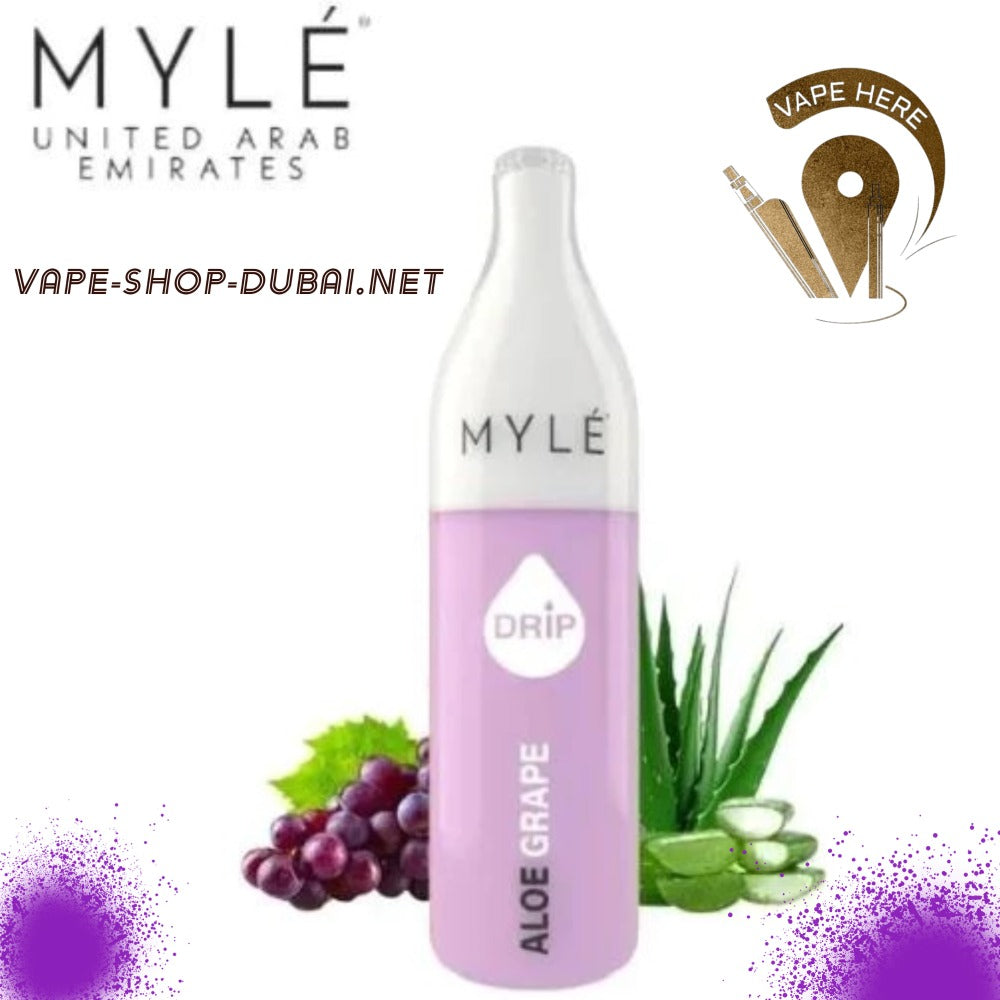 Myle - Drip 2600 Puffs Disposable Pen Aloe Grape (20mg 2%) UAE Al Fujairah