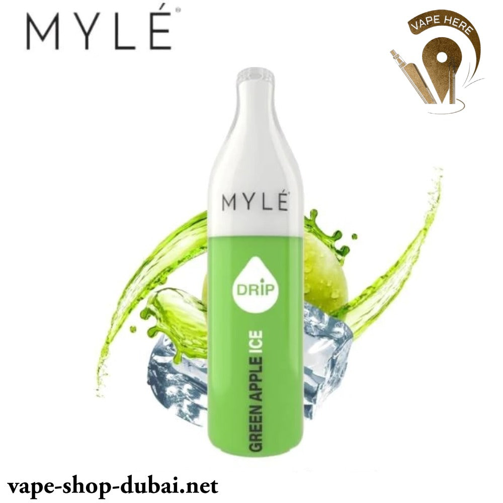 Myle - Drip 2600 Puffs Disposable Pen Green Apple Ice (20mg 2%) UAE Dubai
