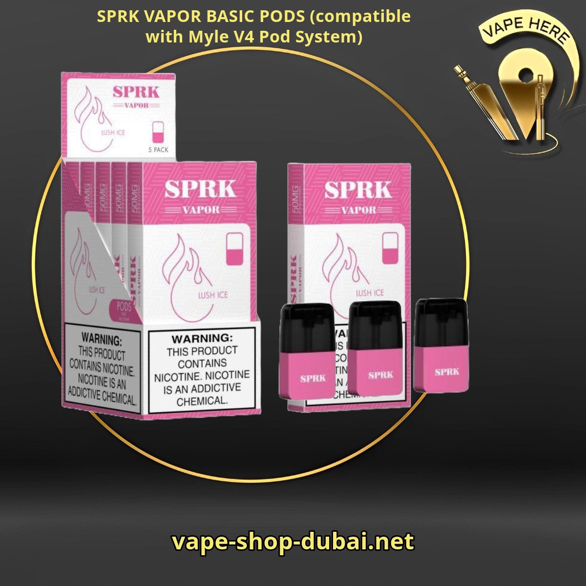 SPRK VAPOR BASIC PODS Lush Ice (compatible with Myle V4 Pod System) UAE Dubai