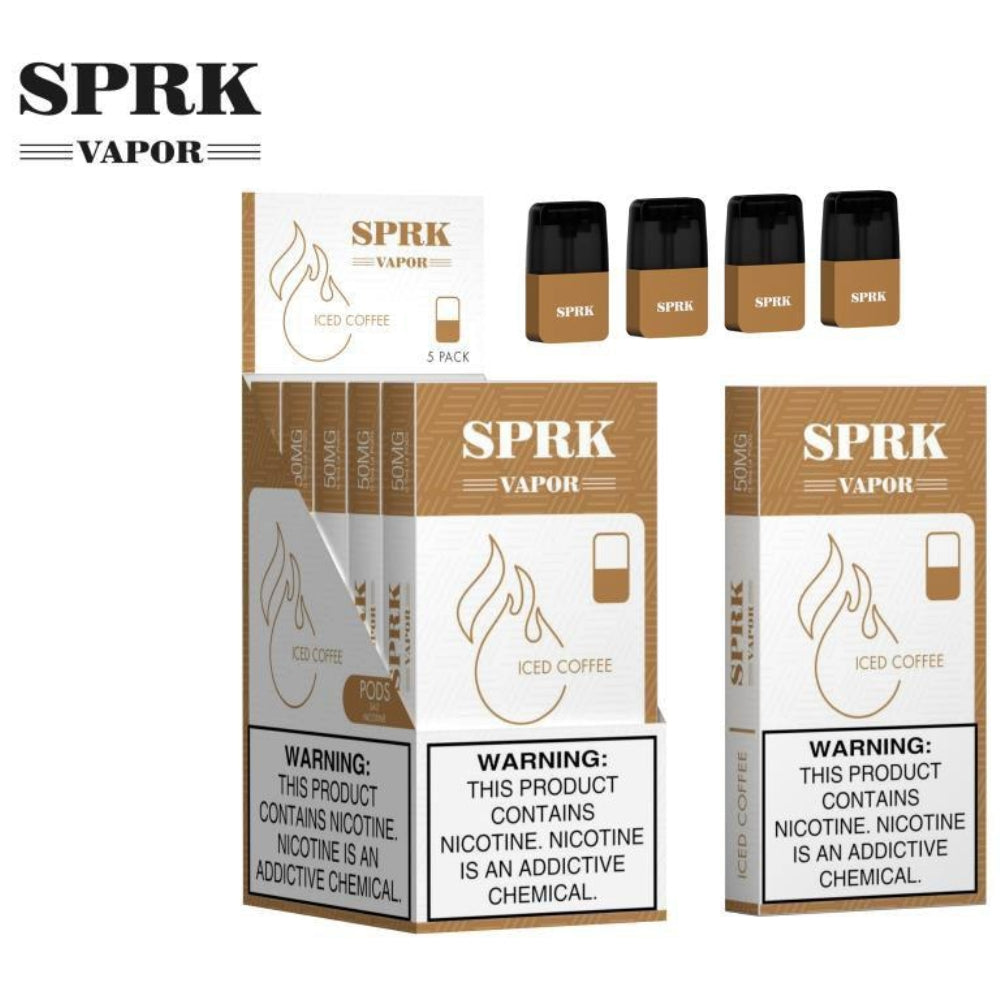SPRK Pods iced coffee  Myle V4 Vape Dubai UAE Abu Dhabi Vape Here Store